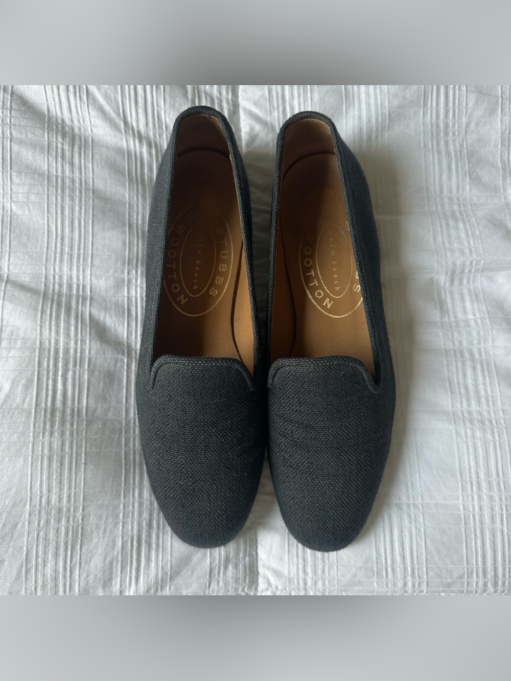 Stubbs and Wootton navy canvas loafers size 7